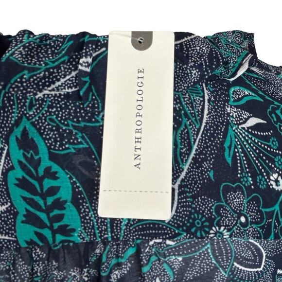 🆕 Anthropologie Haida Pleasant Top Navy Teal Ruffled NWT Size S Romantic Boho - Picture 11 of 11